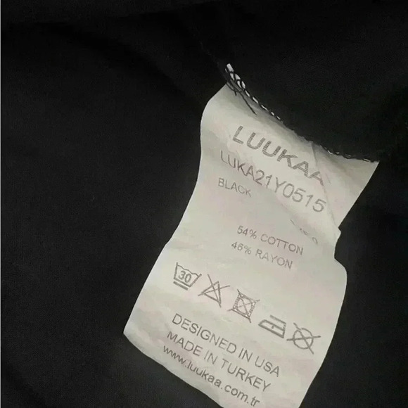 Luukaa Lightly Sheer High Low Tunic Dress Contrast High Collar Sleeve Black 6 - Picture 9 of 10